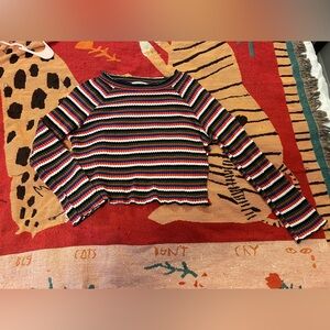 Multicolored Striped Crop Top